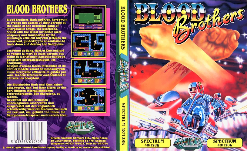 Blood Brothers box art for ZX Spectrum